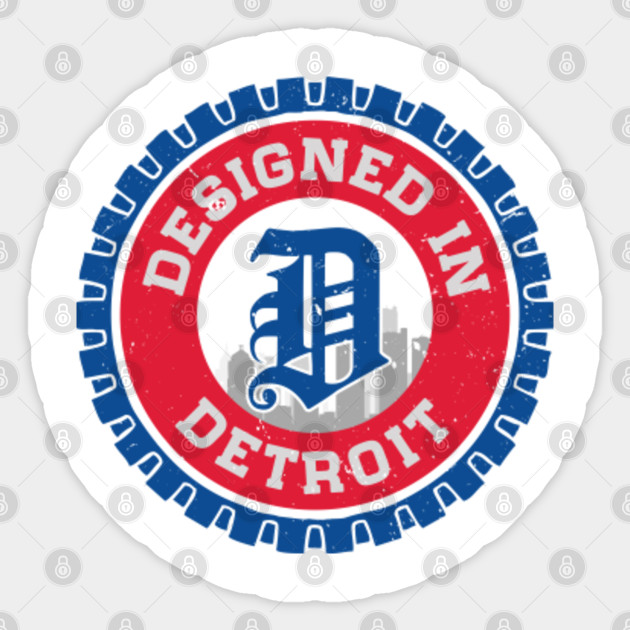 Designed In Detroit Basketball Team Colors Detroit Sticker