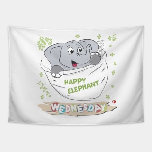 Happy Elephant - Wear it on every Wednesday Tapestry