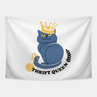 Cute Cat Thrift Queen Tapestry