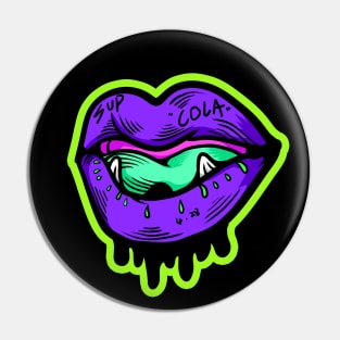 Dope purple evil mouth illustration Pin
