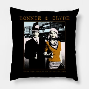 bonnie and clyde grunge vintage Pillow