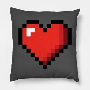 8-bit Pixel Heart or Video Game Health Heart Pillow