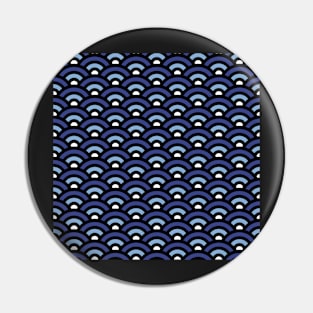 Seigaiha Blue Pattern Pin