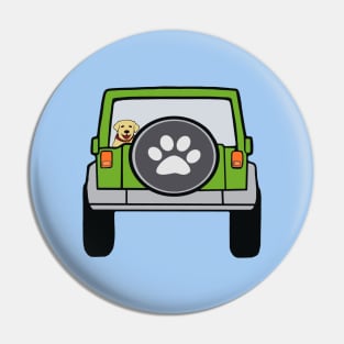 Green 4x4 Dog Rider Pin