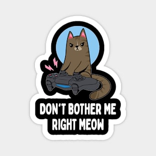 Don't Bother Me Right Meow   Funny Video Gamer & Cat Lover Magnet