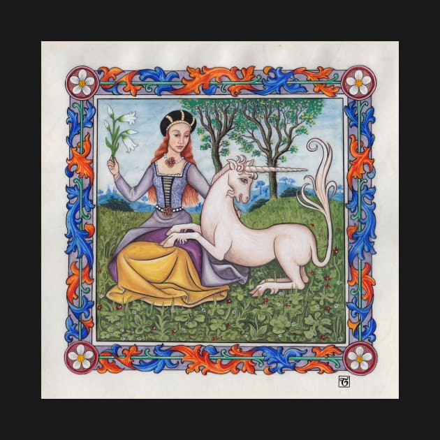 Medieval Illumination - Virgin & Unicorn by TCilluminate