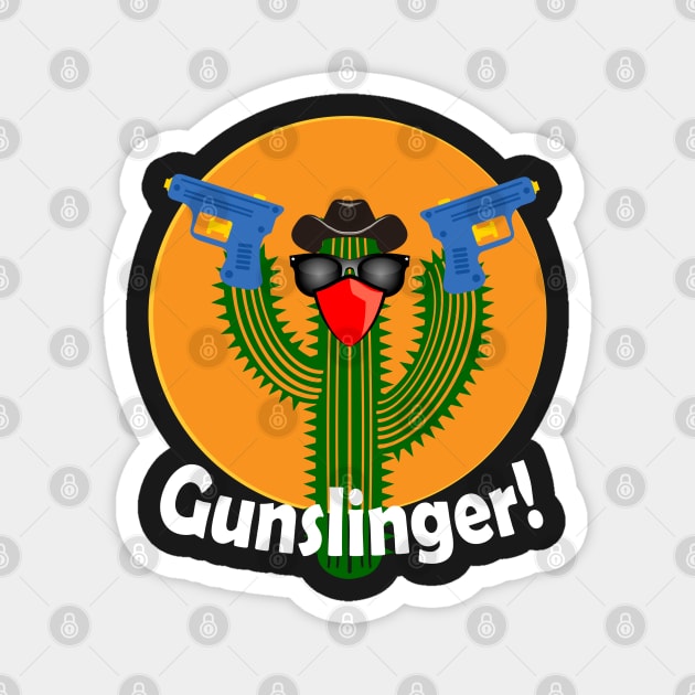 Gunslinger Cactus Design, with white lettering Magnet by VelvetRoom