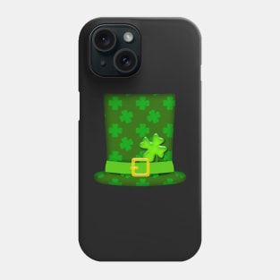 Lucky Four Leaf Clovers Top Hat St. Patrick's Day by Cherie(c)2022 Phone Case