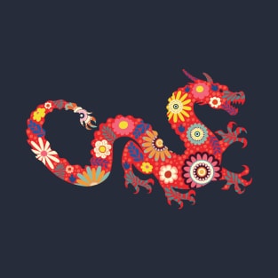Red dragon with flowers T-Shirt