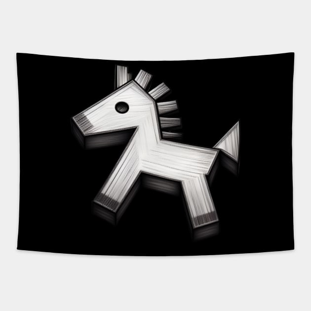 Wooden Horse Toy Tapestry by Tee Obsession