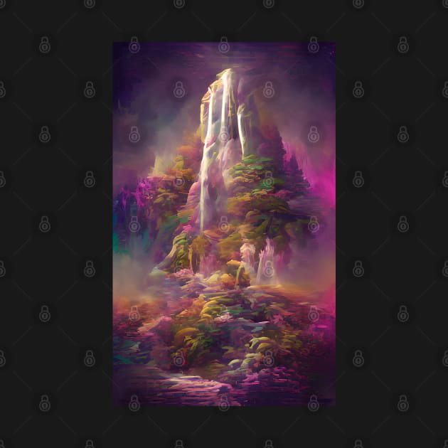 Waterfall Sanctuary Mystical Art by Holisticfox