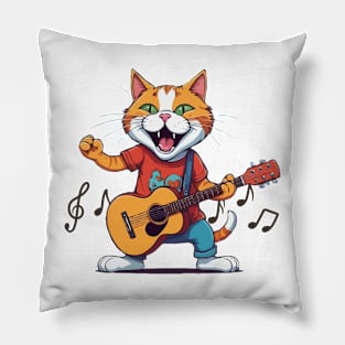 Cute Cat Guitar Pillow