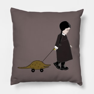 goth girl Walking the Alligator Pillow