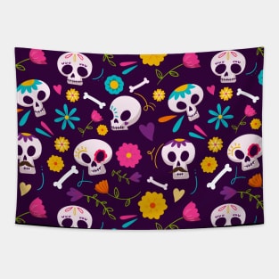 Sugar Skull Pattern Tapestry