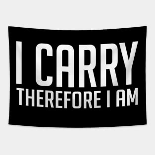 I carry therefore I am (white) Tapestry