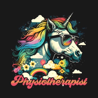 Rainbow Unicorn Physiotherapist T-Shirt