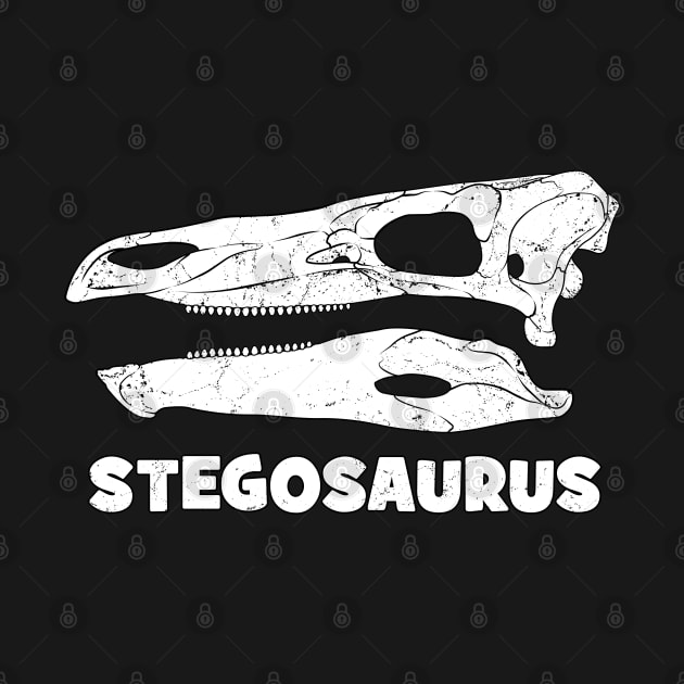 Stegosaurus fossil skull by NicGrayTees