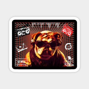 DJ BULLDOG VIBING TO MUSIC WITH MUSIC ELEMENTS AND GRID. Magnet