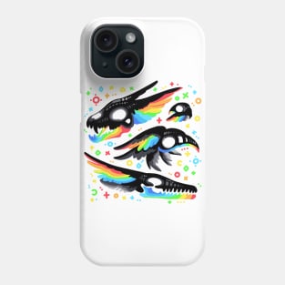 Winged Rainbow Skulls Phone Case