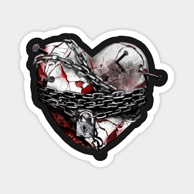 Vixx Chained up heart sticker Magnet by ichigobunny