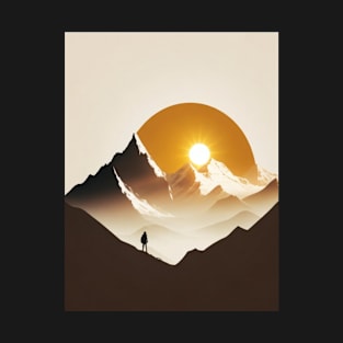 Silhouette of mountain and sunset T-Shirt