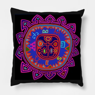 Kuna Indian Mola Compass Pillow