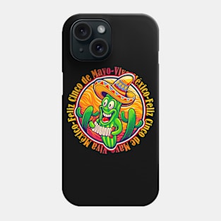 Viva Mexico Feliz Cinco de Mayo Mexican Fiesta Funny Cactus wearing sombrero Mexican Hat Phone Case