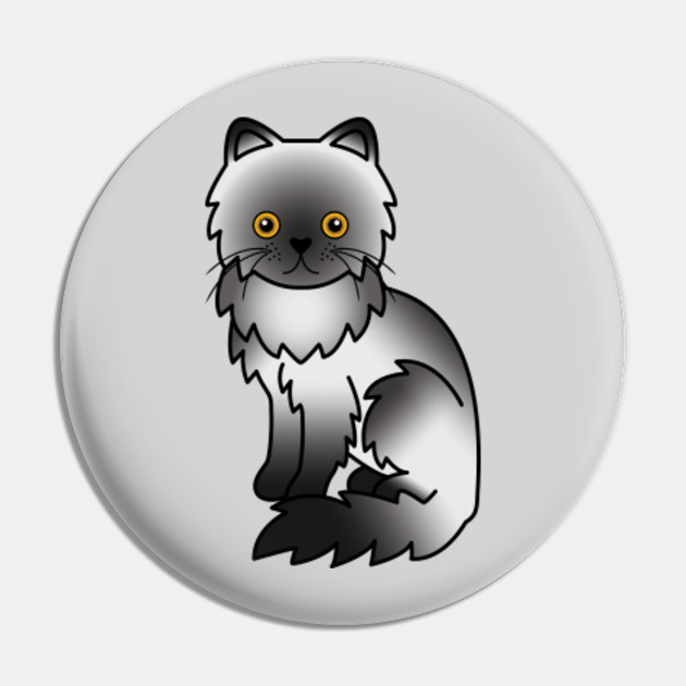 Black Smoke Persian Cat Cute Cartoon Illustration Black Smoke