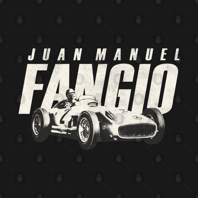 Juan Manuel Fangio by © Buck Tee Original Design by Buck Tee