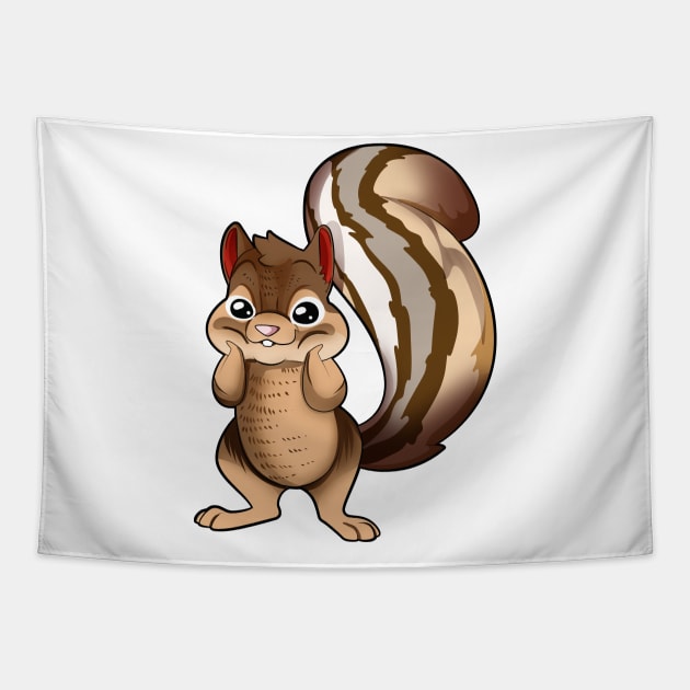 Cartoon Eastern Chipmunk Tapestry by Modern Medieval Design