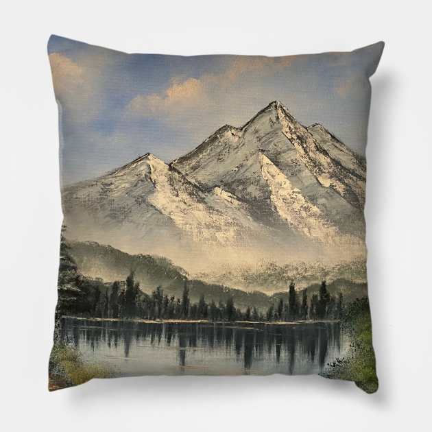 Mountains in the Spring Pillow by J&S mason