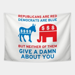 Republicans Are Red, Democrats Are Blue - Politics, Corruption, Third Party, Reform, Oligarchy, Duopoly, Meme Tapestry