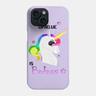 Unique is badass - Unicorn - Purple Phone Case