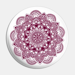 Mandala (maroon) Pin