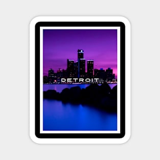 Detroit Skyline 313 Michigan Vintage Pride Magnet