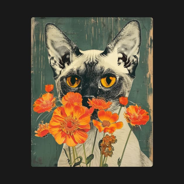 Devon Rex Cat Flowers Photo Cat Lover Gift Idea by karishmamakeia