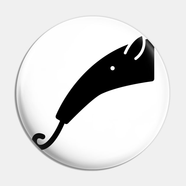 Anteater Poking Tongue Face Icon Pin by AustralianMate