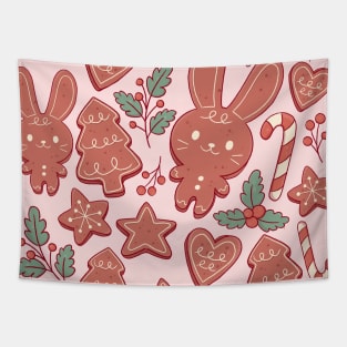 bunny christmas cookies Tapestry