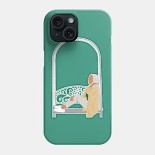 Hijabi laying on a bench Phone Case