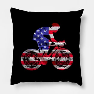 'Extreme Biking USA Flag' Awesome Bike Gift Pillow