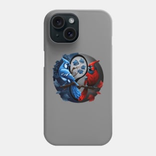 Blue Jay Red Cardinal image Phone Case