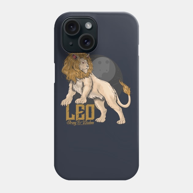 lion leo strong wisdom Phone Case by Mako Design 