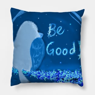 Blue Bird Looking at The Beautiful Sky Pillow