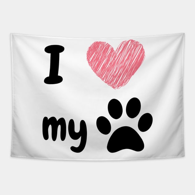I love my dog Tapestry by Simple D.