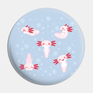 Cute Albino Axolotls Pin