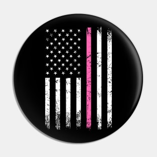 Thin Pink Line Patriotic American Flag Pin