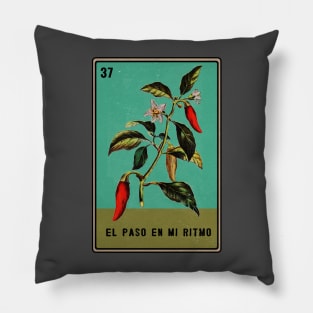 Vintage Chili Pepper Loteria Pillow