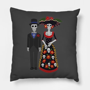 Day of the Dead Couple , Dia De Los Muertos Pillow