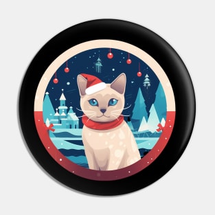 Tonkinese Cat Xmas, Love Cats Pin