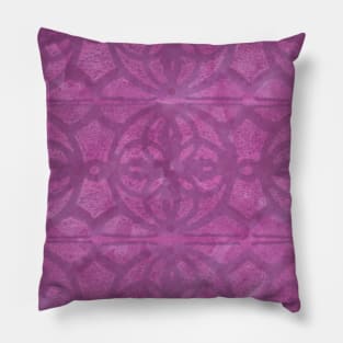 Deep Orchid Purple Watercolor Batik Painting by Khephra Pillow